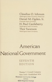 Cover of: American National Government by Claudius Osborne Johnson