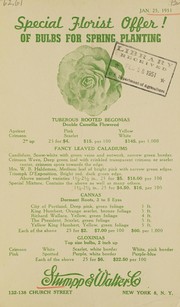 Cover of: Special florist offer! of bulbs for spring planting by Stumpp & Walter Co. (New York, N.Y.)