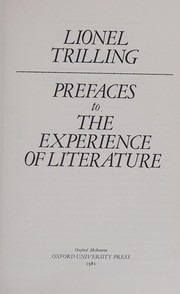 Cover of: Prefaces tothe experience of literature