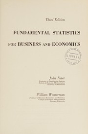 Cover of: Fundamental statistics for business and economics