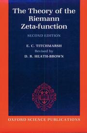 Cover of: The theory of the Riemann zeta-function by E. C. Titchmarsh