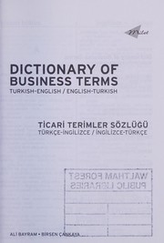 Cover of: Dictionary of business terms: Turkish-English, English-Turkish