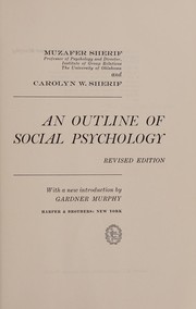Cover of: An outline of social psychology