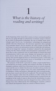 Cover of: A history of reading and writing in the western world