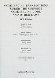 Cover of: Commercial transactions under the uniform commercial code