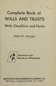Cover of: Complete book of wills and trusts, with checklists and forms