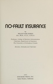 Cover of: No-fault insurance.
