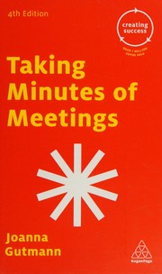 Cover of: Taking minutes of meetings