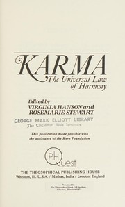 Cover of: Karma, the universal law of harmony