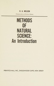 Cover of: Methods of natural science: an introduction