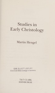 Cover of: Studies in Early Christology by Martin Hengel
