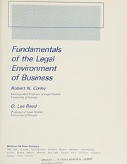 Cover of: Fundamentals of the legal environment of business