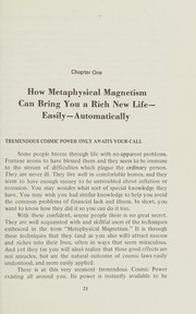 Cover of: Metaphysical magnetism: magic force for automatic riches