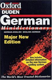 Cover of: The Oxford-Duden German minidictionary: German-English, English-German = Deutsch-Englisch, Englisch-Deutsch