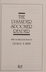 Cover of: The Lysander Spooner reader