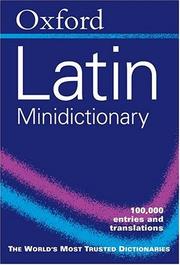 Cover of: The Oxford Latin Minidictionary