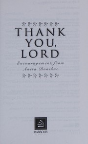 Cover of: Thank you, Lord: encouragement from Anita Donihue.
