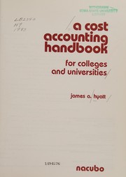 Cover of: A cost accounting handbook for colleges and universities