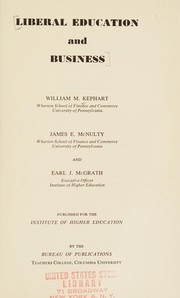 Cover of: Liberal education and business