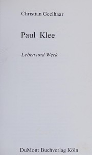 Cover of: Paul Klee by Paul Klee