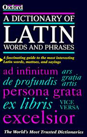Cover of: A dictionary of Latin words and phrases