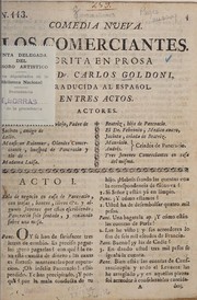 Cover of: Los comerciantes: comedia nueva, escrita en prosa, en tres actos
