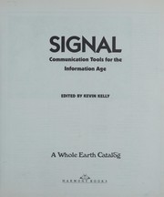 Cover of: Signal by edited by Kevin Kelly ; [foreword by Stewart Brand].