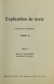 Cover of: Explication de texte.