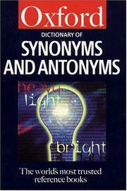Cover of: Dictionary of Synonyms and Antonyms (Oxford Paperback Reference)