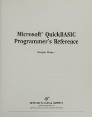 Cover of: Microsoft QuickBASIC programmer's reference by Douglas Hergert