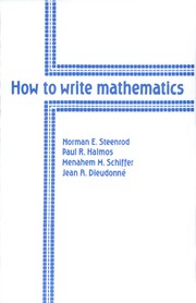 Cover of: How To Write Mathematics