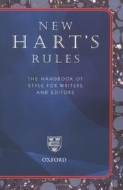 Cover of: New Hart's Rules: The Handbook of Style for Writers and Editors (Reference)