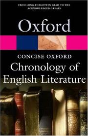 Cover of: The concise Oxford chronology of English literature by edited by Michael Cox.
