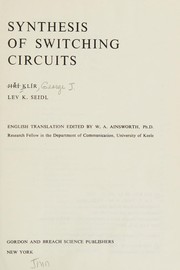 Cover of: Synthesis of switching circuits