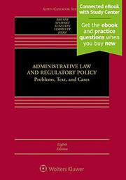 Cover of: Administrative Law and Regulatory Policy by Stephen G. Breyer, Stewart, Richard B., Cass R. Sunstein, Adrian Vermeule, Michael E. Herz
