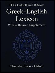 Cover of: A Greek-English Lexicon: Based on the German Work of Francis Passow