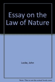 Cover of: Essays on the law of nature