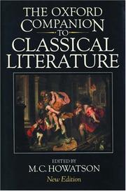 Cover of: The Oxford companion to classical literature.