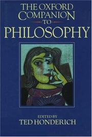 Cover of: The Oxford companion to philosophy