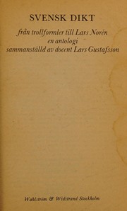 Cover of: Svensk dikt by sammanställd av Lars Gustafsson.