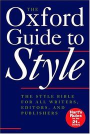 Cover of: The Oxford guide to style by R. M. Ritter