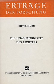 Cover of: Die Unabhängigkeit des Richters