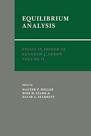 Cover of: Essays in Honor of Kenneth J. Arrow: Volume 2, Equilibrium Analysis