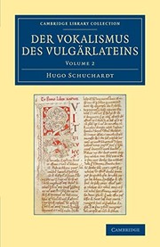 Cover of: Vokalismus des Vulgärlateins by Hugo Schuchardt