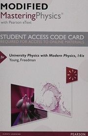 Cover of: Modified Masteringphysics with Pearson Etext -- Standalone Access Card -- for University Physics with Modern Physics