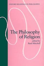 Cover of: The philosophy of religion.