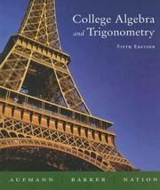 Cover of: College Algebra and Trigonometry