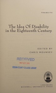 Cover of: Idea of Disability in the Eighteenth Century