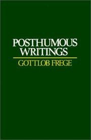 Cover of: Posthumous Writings