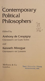 Cover of: Contemporary political philosophers